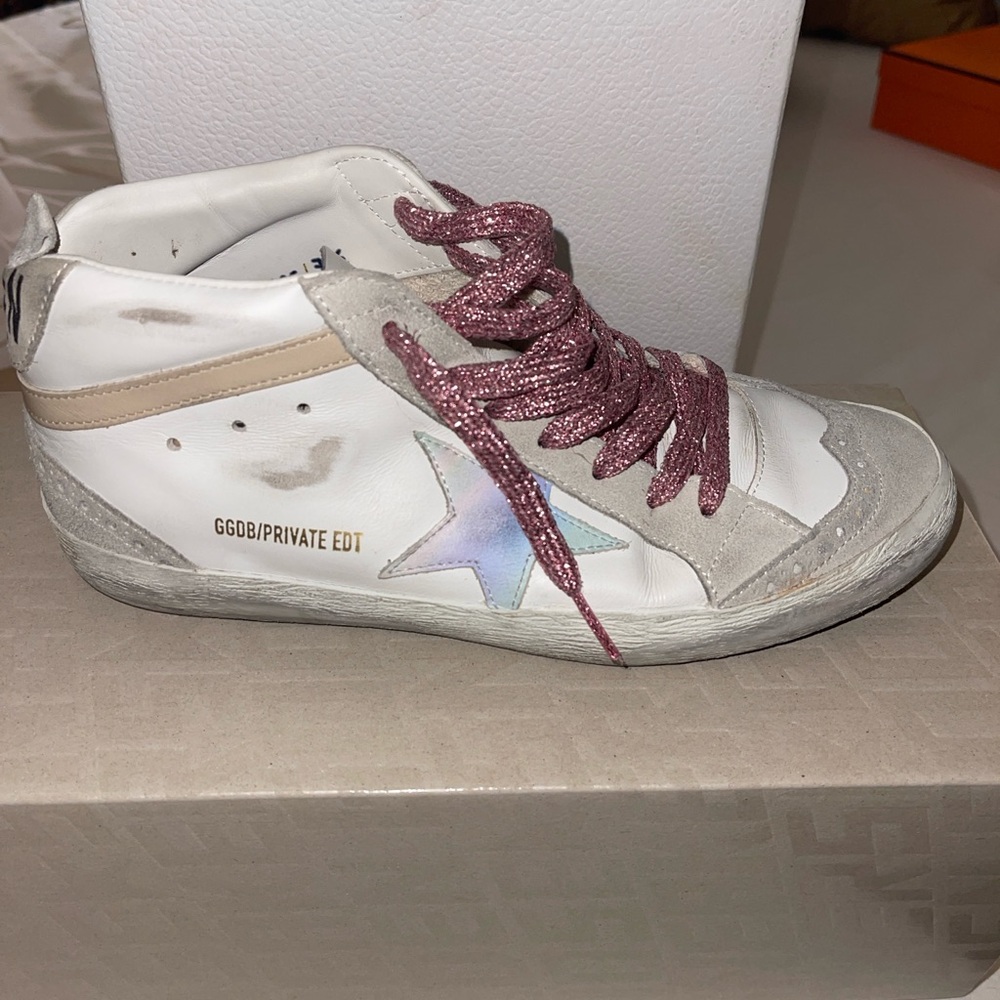 Golden Goose Mid Star Leather Tye Dye Classic Sneakers 38